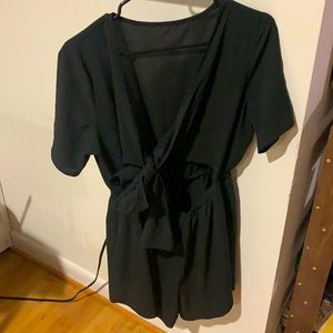 Black romper with front or back cut out